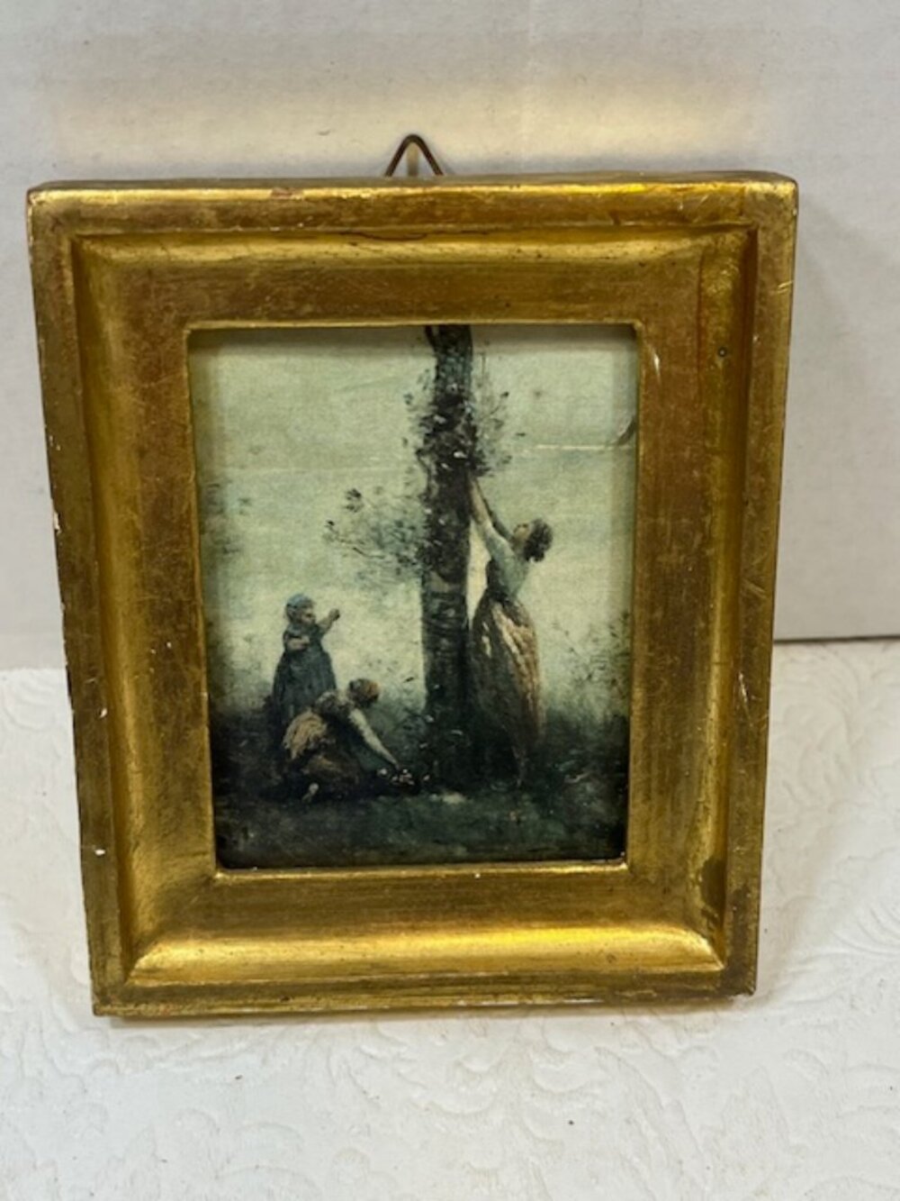 VTG Reproduction Print of Souvenir de Mortefontaine French Corot 3.75"x4.75"